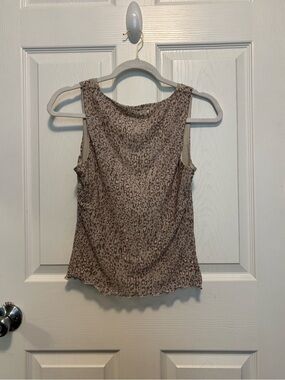 T.J.Maxx Taupe Leopard Print Sleeveless Tank